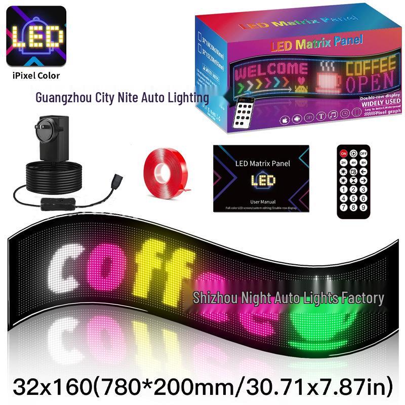 Ultra-Thin USB LED Car Advertising Screen: Full Color, Flexible, Dual-Row Scrolling Display