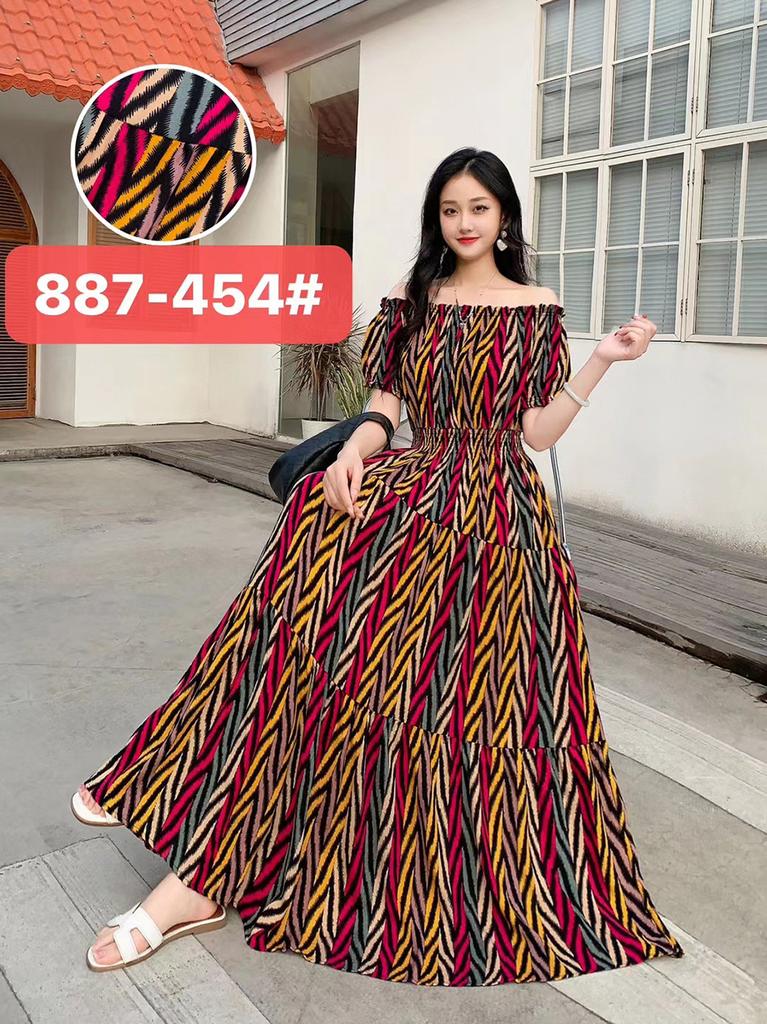 Seaside vacation beach dress cotton floral dress female shabahemi muslim