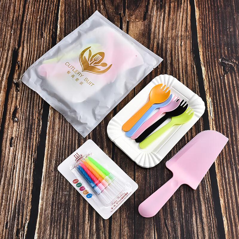 BASUN Disposable Birthday Cake Cutlery Set