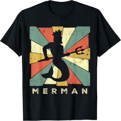 Merman Lover Vintage Retro Style T-Shirt