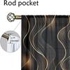 2Pcs Modern Art Curtains 3D Black Gold Streamline Pattern Living Room Bedroom Balcony Sunshade Fashion Decor Curtains