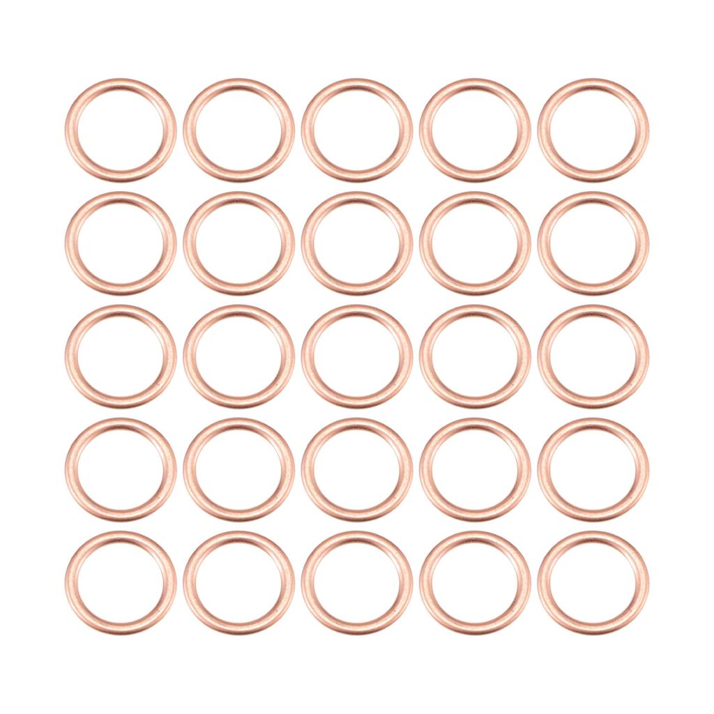 INFINAUTO 16mm 0.63" ID No.11137546275 MINI Drain Plug Gasket for R56 LCI 2009-2013 Aluminum Alloy Copper Color 25pcs