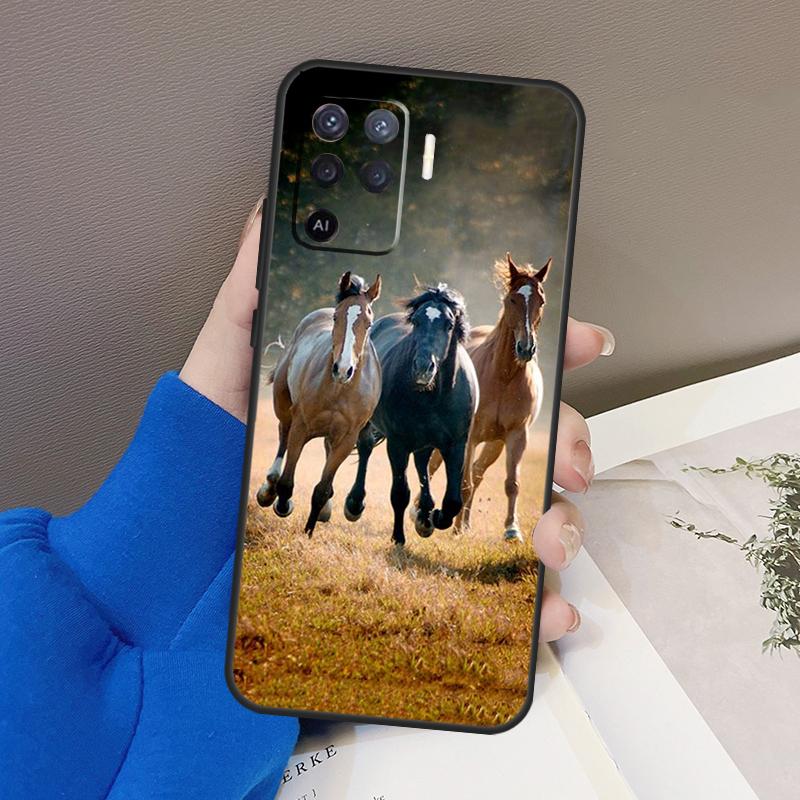 

Чехол для бега с лошадьми для OPPO A15 A16 A3S A5S A52 A72 A94 A74 A54 A83 A91 A93 A31 A5 A9 2020 A53 S чехол Find X5 Pro