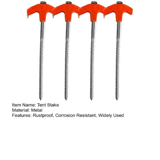 4Pcs Ground Tent Stakes Rustproof Corrosion Resistant Easy To Use Widely Used Canopy Nails Stakes Tent Pegs