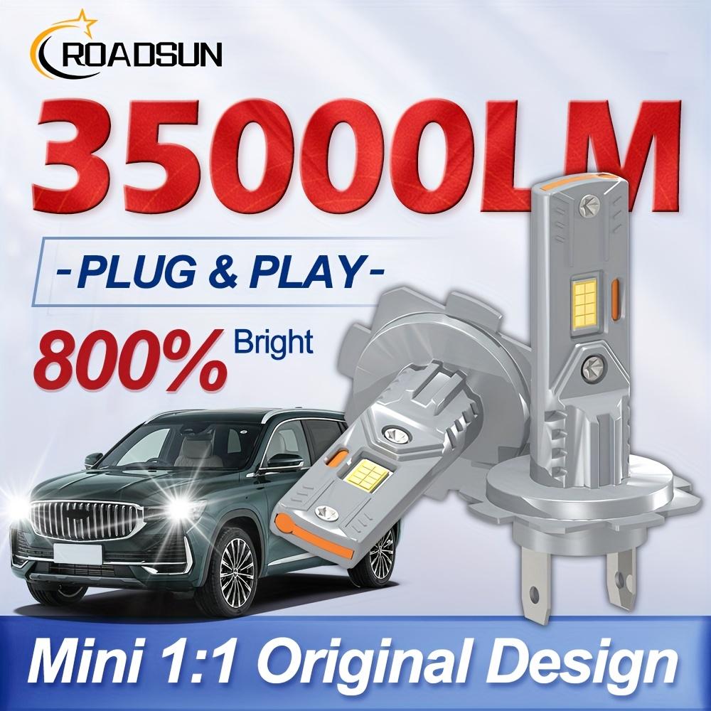 

2pcs roadsun H1 H7 H11 9005 9006 H4 Super Bright LED Car Lamp White 6000K Easy To Install 3570 CSP Chip High Low Beam for Car H1