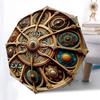 Steampunk-Kompass: Antikes Messing-Navigationswerkzeug mit kompliziertem ZahnraddesignRegenschirm mit süßem Design, tragbarer 3-fach kompakter Regenschirm für mich