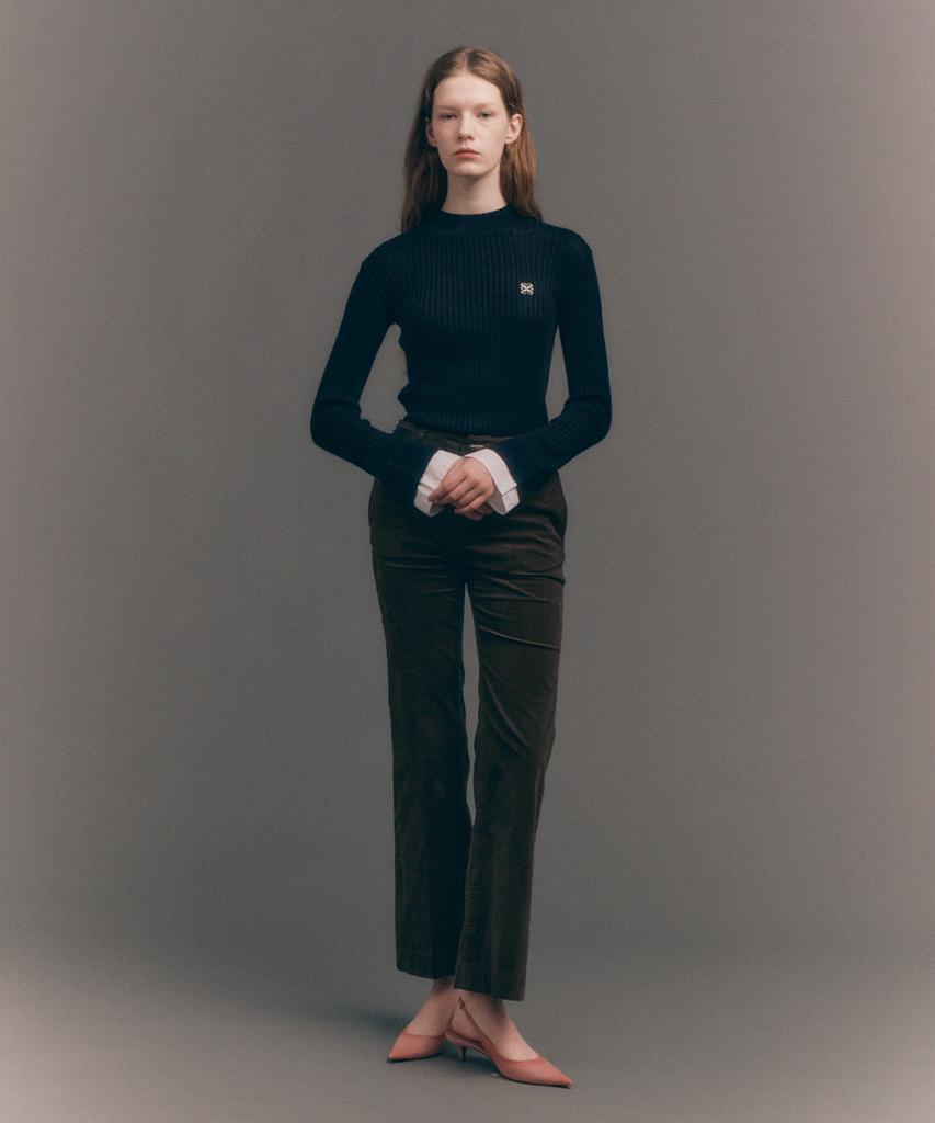 Seteo (W) Cuff Mock Neck Knit Black