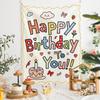 Newins Birthday Cake Velvet Wall Hanging for Dorm or Bedroom