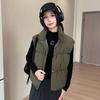 Down Cotton Vest Women's Autumn and Winter New Fashion Loose Cotton Vest Solid Color Vest Jacket