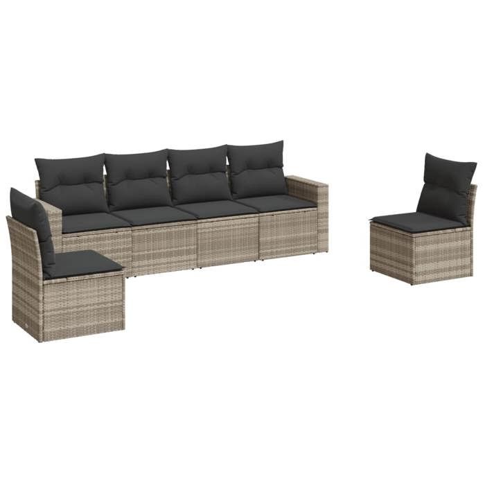 VidaXL Garden Lounge Set with Cushions 6 Pcs, Sofas with Adjustable Feet, Outdoor Furniture Set Patio Terrace, 3251149