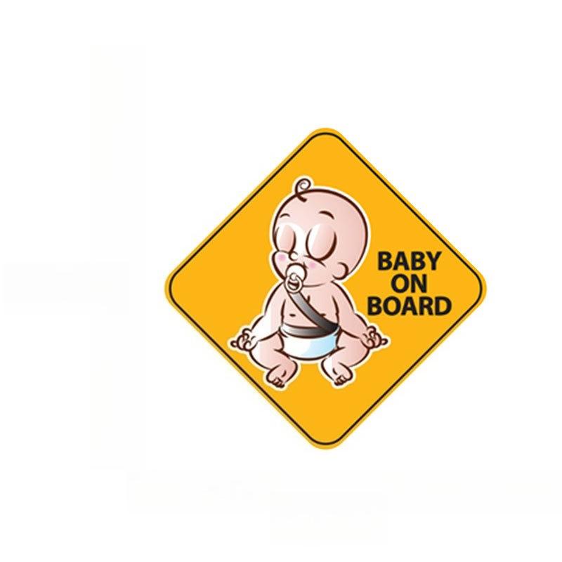 Funny Baby On Board Car Decal - Cartoon Infant Bottle Style, Easy-to-Apply Waterproof Sticker, Car Window Safety Reminder