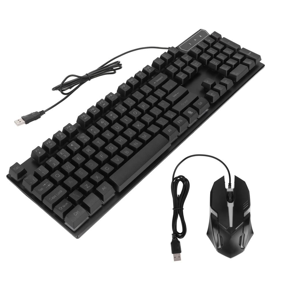Gaming Keyboard and Mouse Combo 104 Keys Wired USB LED Backlit Ergonomic Quick Response Gaming Mouse and KeyboardD280