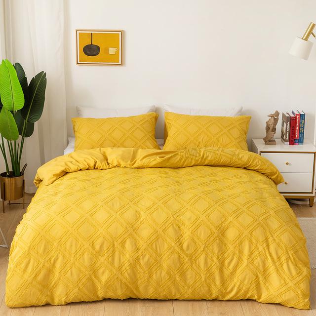 Duvet Cover Set Fashionable Pleated Bedding Set Brushed Microfiber Fabric Duvet Cover And Sham Set