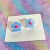 Korean Fashion Colorful Flower Clip Earrings for Women Sweet Ear Cuffs Temperament Summer Jewelry Gift Y2K Accessories Party