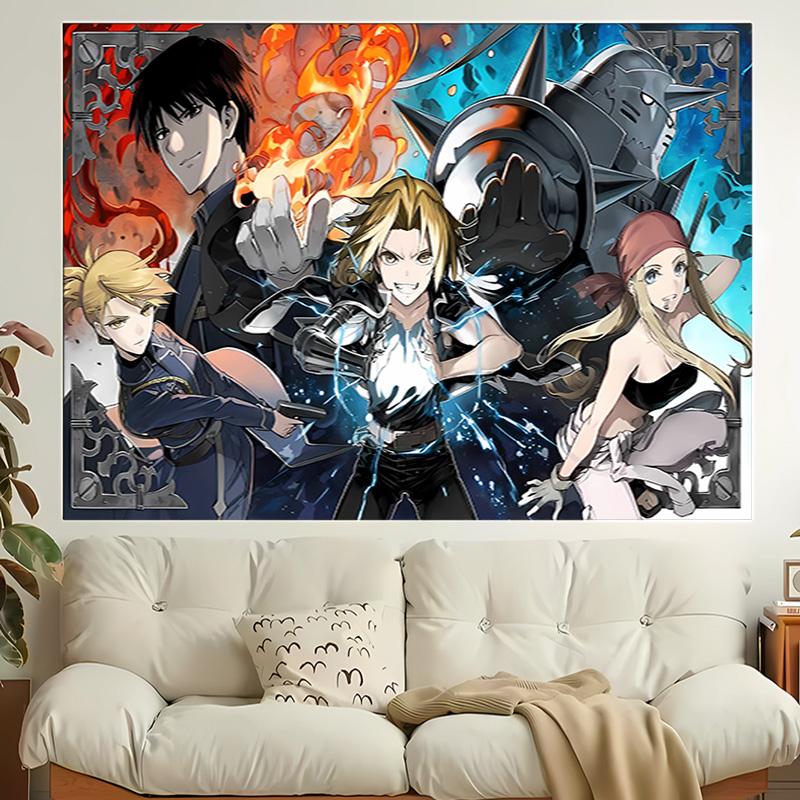 1pc Fullmetal Alchemist Tapestry, Living Room, Bedroom, Office, Party Decor, Ideal Festive Gift