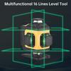 Multifunctional 4D 16 Lines Laser Level 3° Self-leveling Machine Powered By Rechargeable Lithium Battery Leveling Tool 1.2m