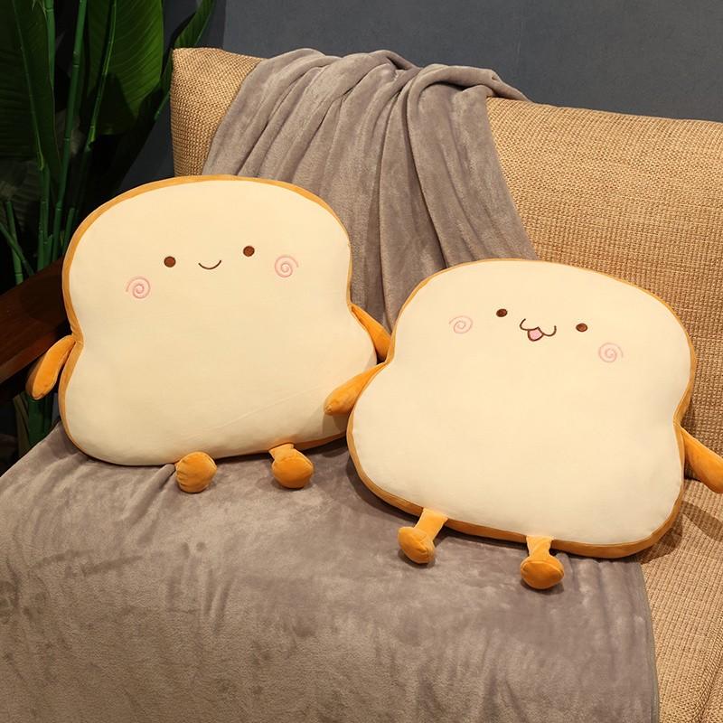 Toast Bread Pillow Funny Food Plush Pillows Small Cute Stuffed Plush Toast Sofa Pillow for Adults Gift Home Bed Room Decor