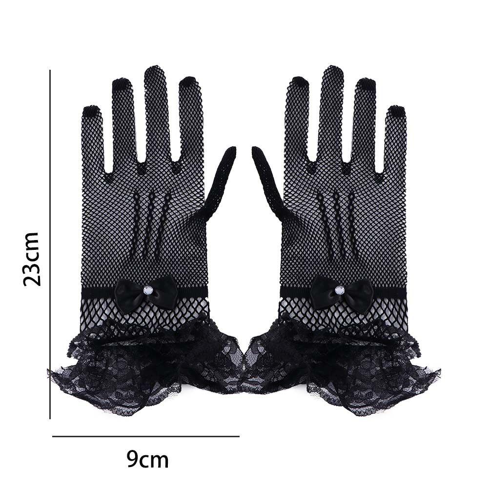 For Girls Sexy Bow Flower Anti-UV Fishnet Lace Sun Protection Mittens Wedding Gloves Women Driving Gloves