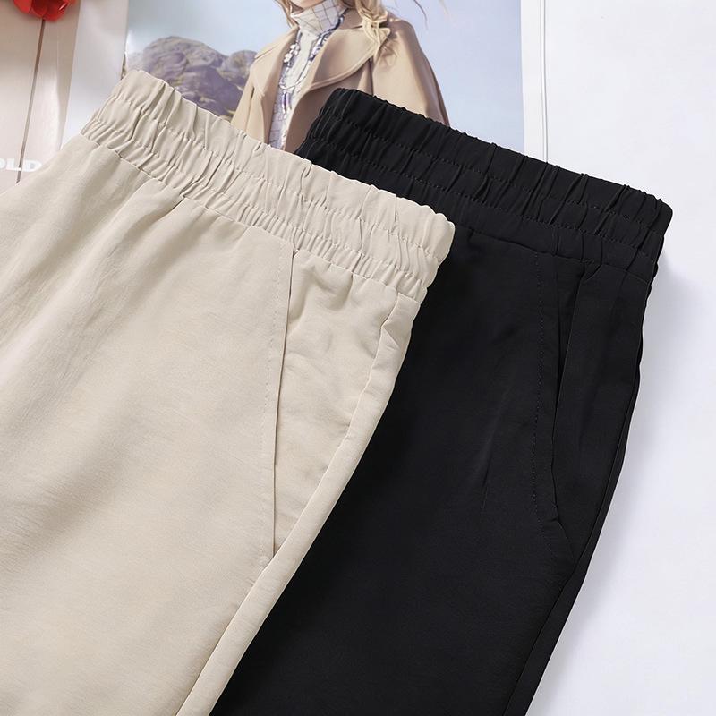 2026 New Ice Silk Mom Pants: Lightweight Summer Style, Versatile Straight-Leg, Casual Nine-Tenths Length for Middle-Aged and Elderly Women.
