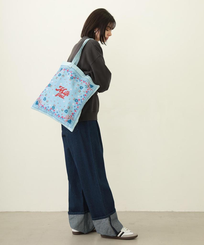 Milkfed Flower Pattern Bandana Bag (103253053001) Light Blue, One Size