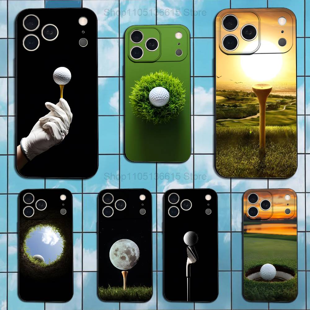 Sports Golf Modern Phone Case For iPhone 17,16,15,14,13,12,11 Plus,Pro Max,XS,X,XR,SE,Mini,8,7,Soft Silicone Black Cover