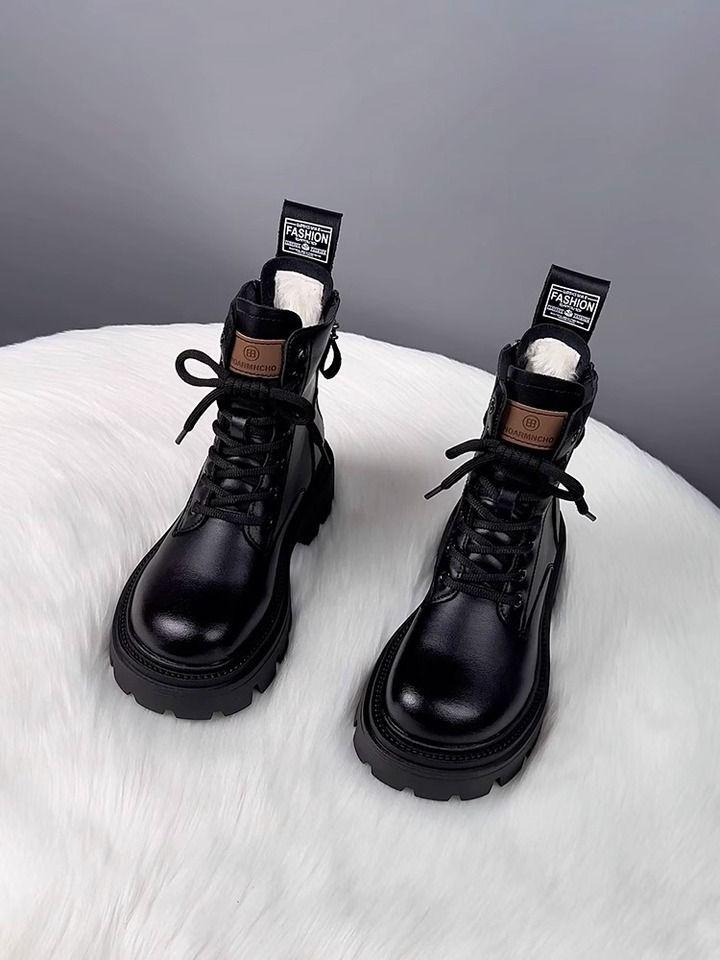 Thick-soled Snow Boots Women's 2025 New Fur Integrated Boots Are Absolutely Unique, Northeast Large Cotton Shoes Women's Winter Velvet Thickened