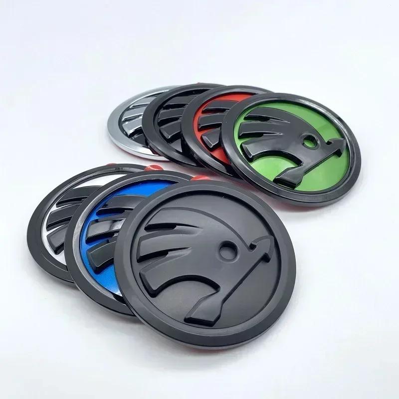 DYZ5 ABS 100mm Front Rear Emblem Decals for Skoda Yeti Superb Octavia A7 RS Rapid Fabia Karoq Car Trunk Badge Sticker Accessories
