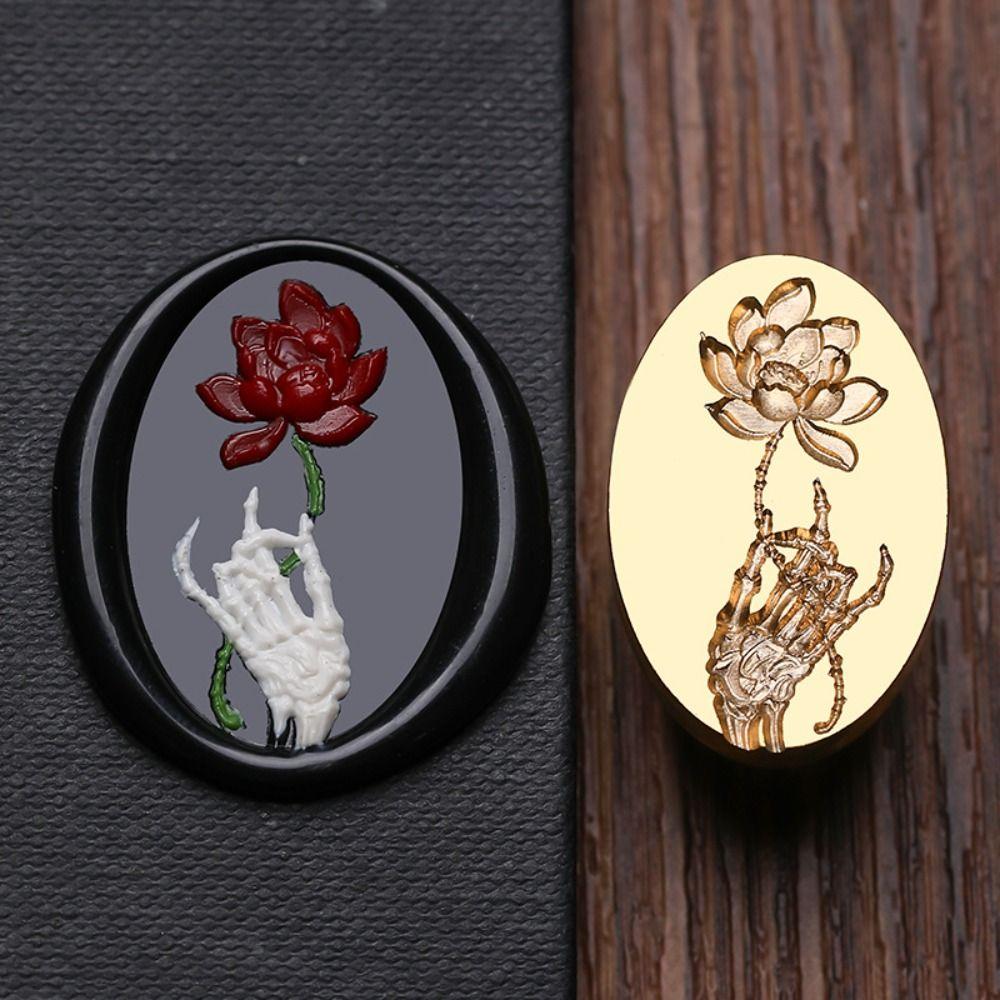 Halloween Serie Siegelwachs Stempelkopf Schädel Spinne Katze Blume Burg Schnitzerei Kupfer Umschlag Dekoration Basteln Halloween Geschenke