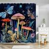 Fantasy Mushroom Shower Curtains Fairy Forest Tree Gothic Panel Jungle Green Zen River Bathroom Decor Shower Curtain With Hook