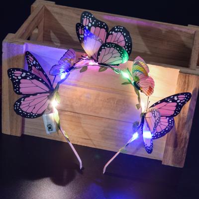 Gloeiende Vlinder Lichtgevende Haarbanden Licht Op Knipperend Hoofdband Vrouwen Meisjes LED Neon Verjaardag Bruidsmeisjes Bruiloft Feestartikelen