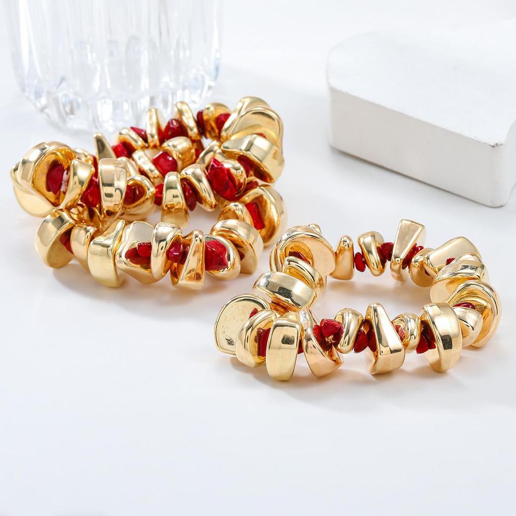 Spring Women's Exaggerated Bracelet and Necklace Set: European & American Fashion Jewelry