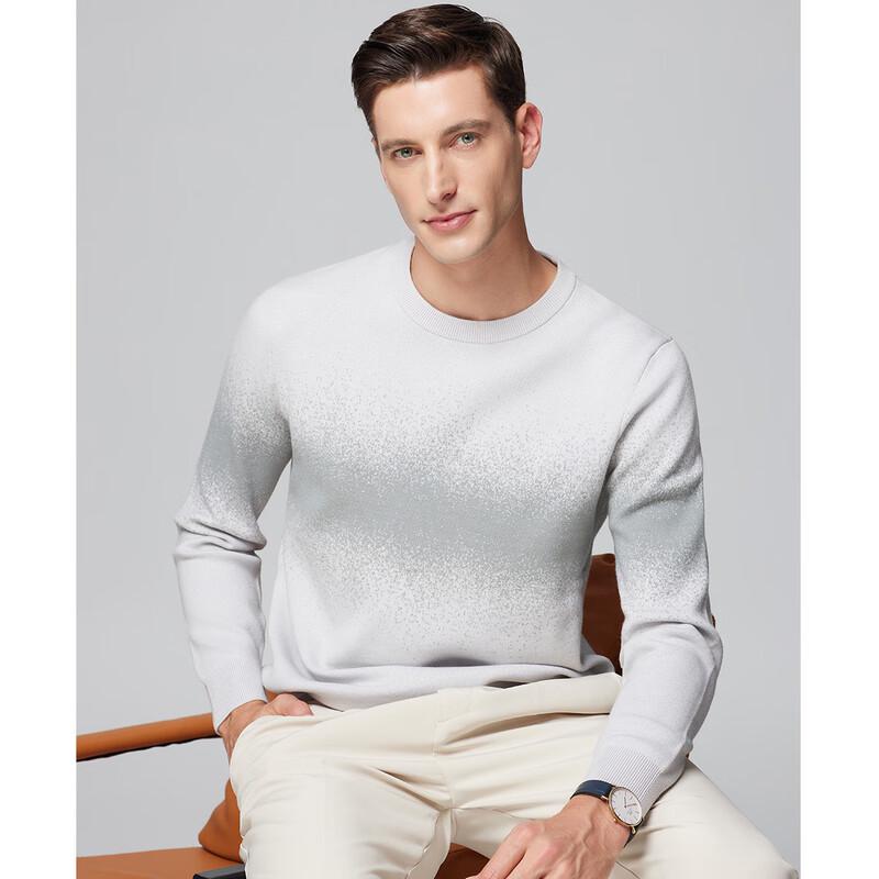 

Мужской теплый вязаный свитер пуловер с круглым вырезом L (175)