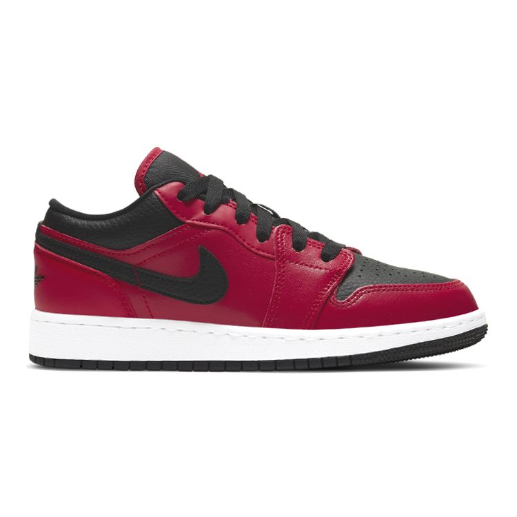Air Jordan 1 Low GS Reverse Bred Kids Sneakers Gym-Red White Black 553560-605