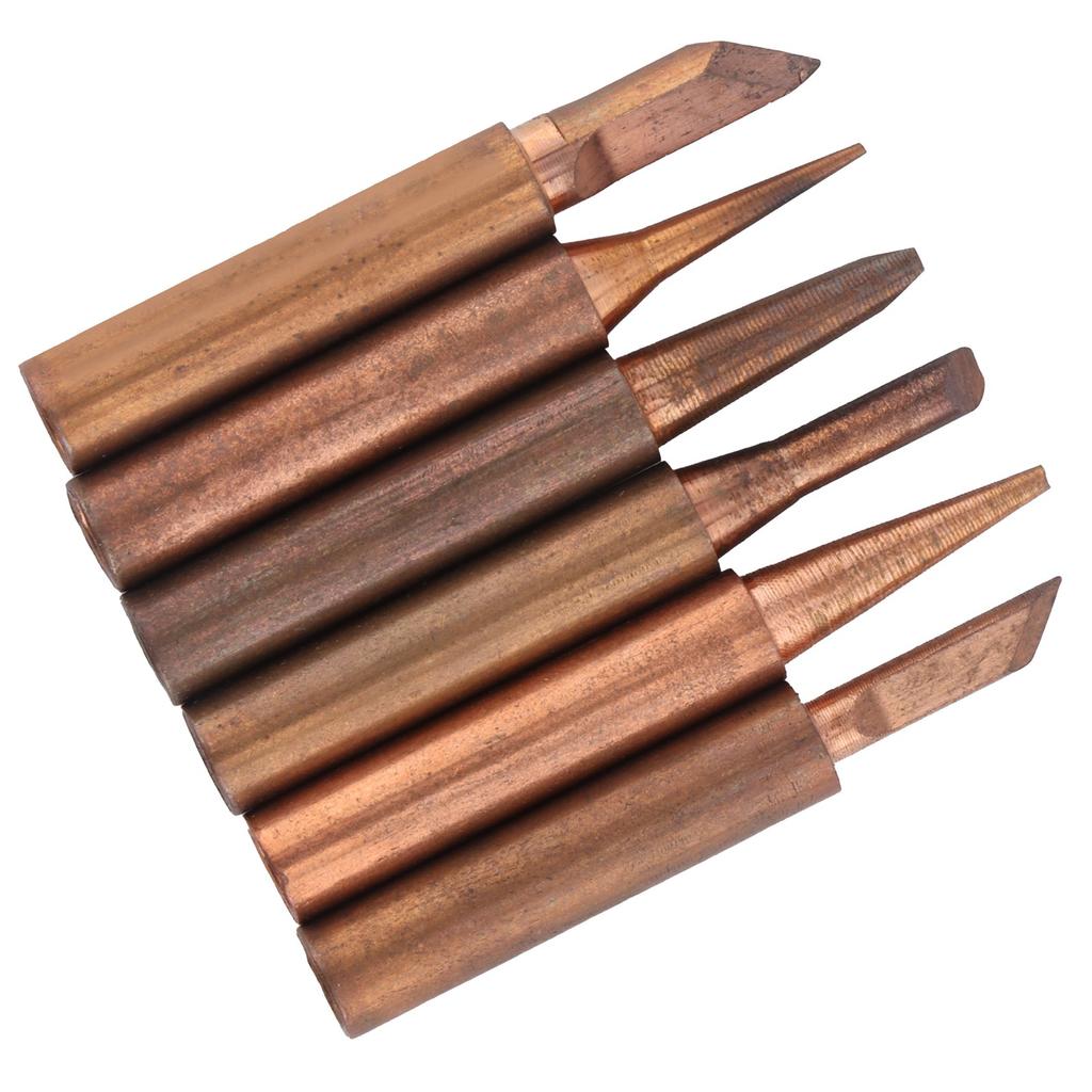 6 Stück Lötkolbenspitzen Extern beheizt Reines Kupfer Schweißkopf Ersatz Lötstationswerkzeug