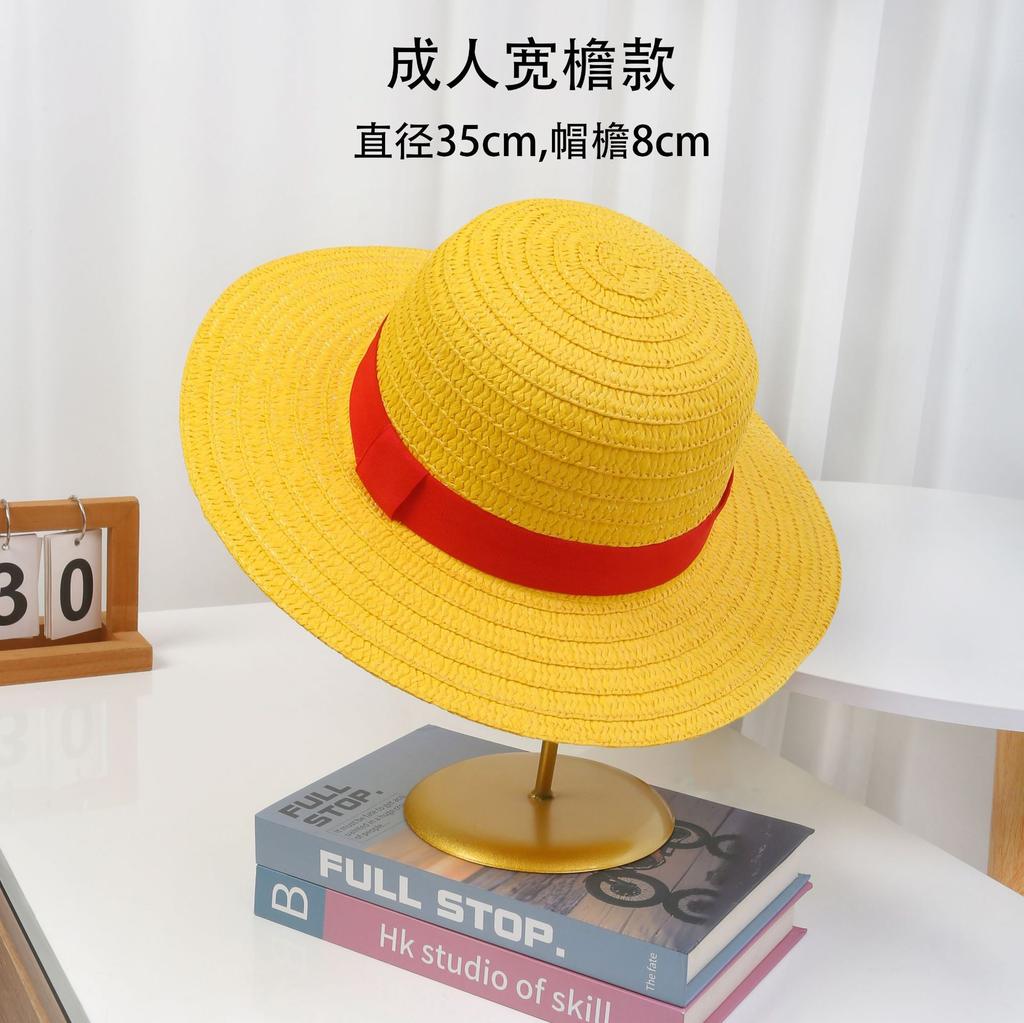 One Piece Luffy Same Straw Hat Men's Hot Selling Fashion Yellow Sun Hat Foldable Lightweight Sun Protection Hat