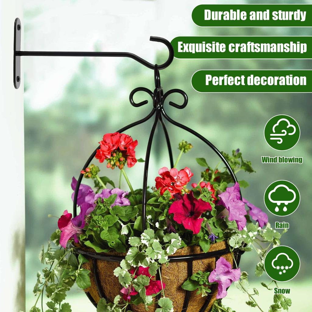 4/10pcs Wall-Mounted Hook Flower Pot Holder Europe Vintage Iron Art Flower Stand Garden Decoration Wall Hanging Basket Bracket