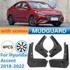 For Hyundai Accent 2018- Mud Fender Flaps Splash Guards Mudflaps Mudguards