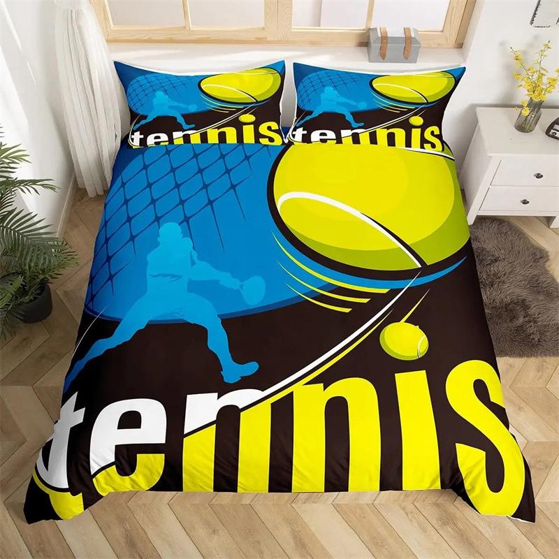 Tennis-themed Duvet Cover Set - Bedding Set - 3-piece Duvet Cover Set
