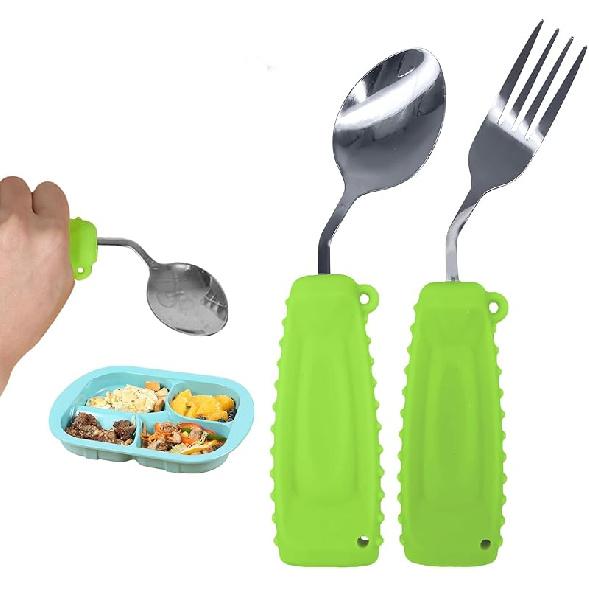 Adaptive Utensils, Weight Utensils for Tremors and Parkinson Patients, Utensil Set Spoon and Fork for Elderly