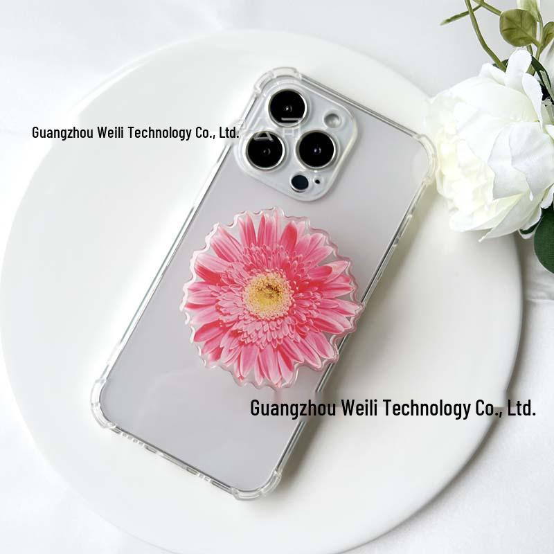 Doppelseitiger Epoxid-Blumen-Handyständer - Teleskopisch, Kreatives Geschenk mit Logo, Universell einsetzbar, Ideal für Live-Streaming