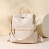 Backpack Women's Solid Color Commuter Backpack Large Capacity Contrast Color Bag