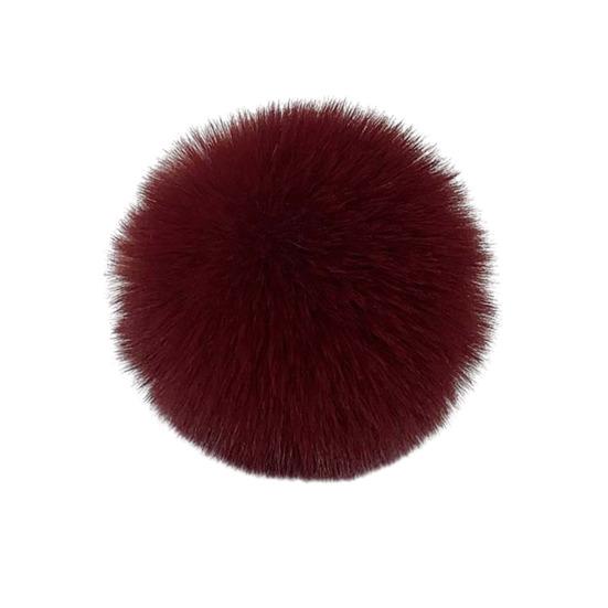 Faux Fur Pom Pom Fluffy Ball with Elastic Loop Cute Plush Ball Bag Charm for Craft Projects Hat Accessories