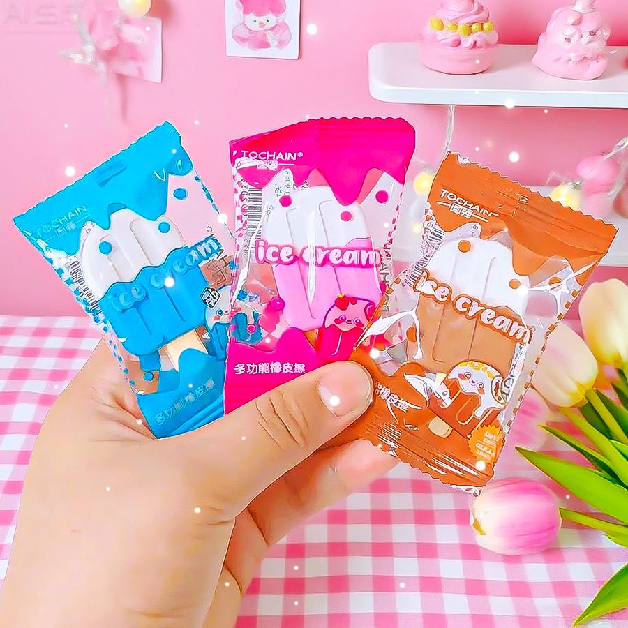 kawaii stationery back to School supplies cute things rubber children's erasers ice cream funny erasers Aesthetic stationery