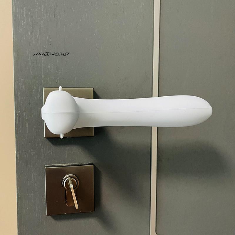 Silicone Door Knob Cover Anti-Collision Protective Glove Wall Protectors Home Accessory with Static Mat for Door Handles