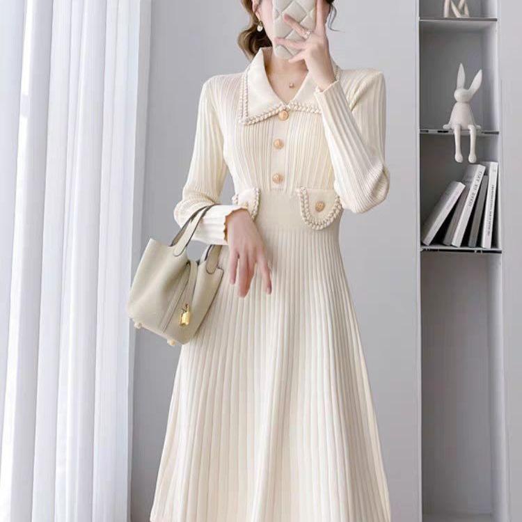 Elegant French Chic Knit Dress for Women - New Autumn/Winter Arrival, Perfect As a Base Layer or Inner Wear, Pairs Well with Coats.