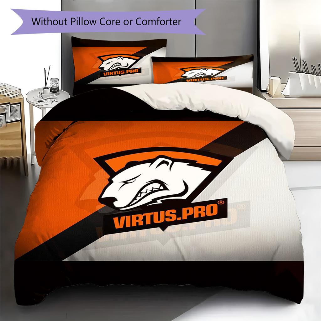Virtus Pro Pattern Bedding Set Quilt Cover Pillowcase Home Decor Gift (1 * duvet cover + 2 * pillowcase, without core)