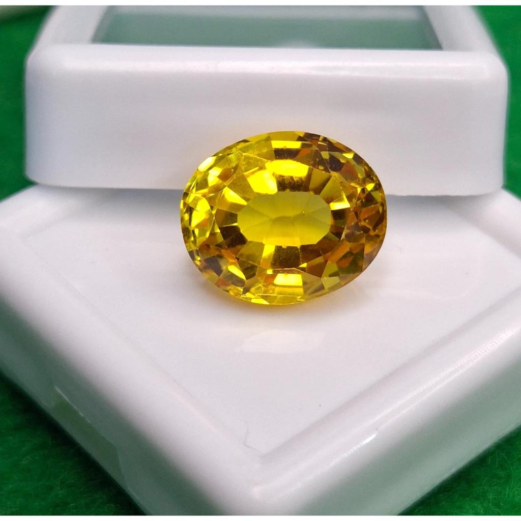 Certified Natural Yellow Sapphire Oval Cut 8-10 Ct Fabulous Loose Gemstone