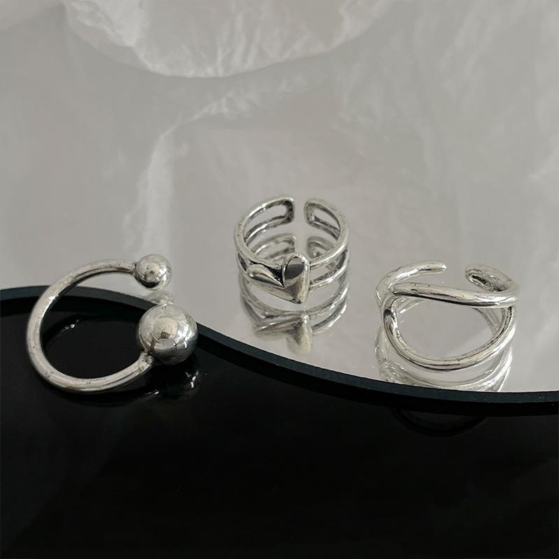 Irregular Heart Geometric Ring – Women's Light Luxury Open Index Finger, Trendy and Versatile Cold Style