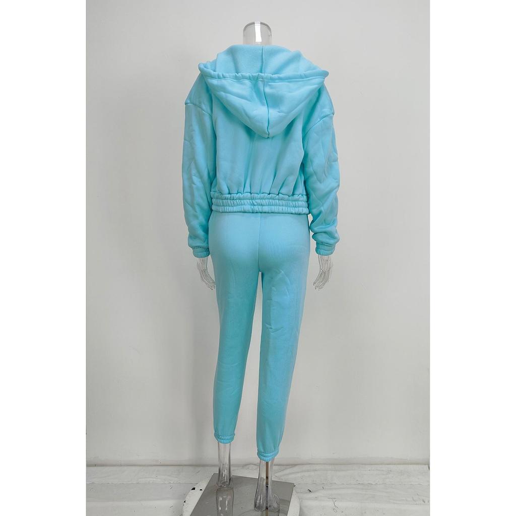 Spring and Autumn New Women's Clothing Solid Color, Simple Hooded Sweatshirt, Sports Casual Pants Three Piece Set