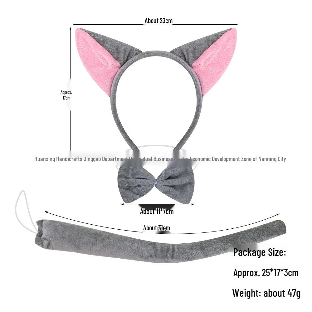 Cross-Border Cute Plush Fox Ears Headband Set for Halloween and Face Washing